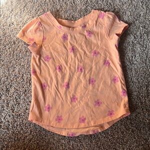 Cat & Jack Peach and Pink Floral Kids Tee